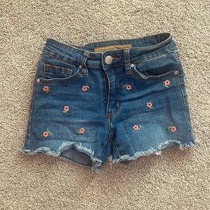 Joes Jeans flower embroidered jean shorts girls size 12